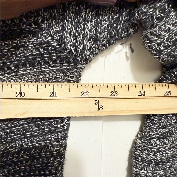 Ann Taylor Women’s M Black White Open Front Drape Cardigan Soft Knit Sweater - Picture 5 of 7